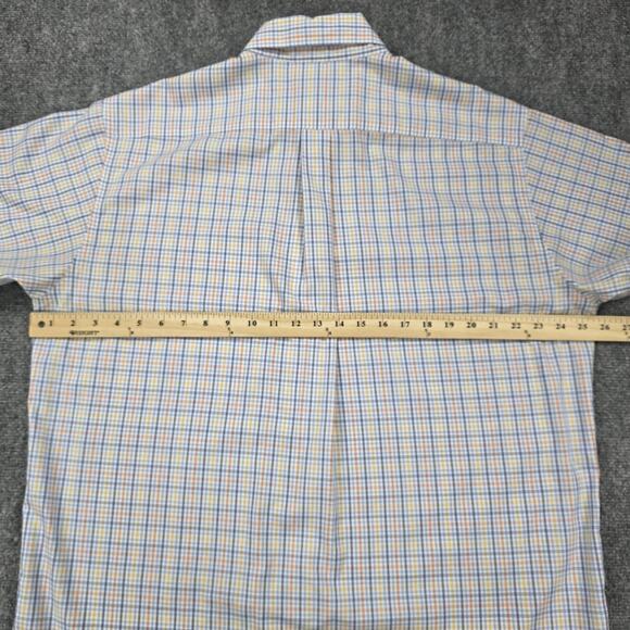 Brooks Brothers Shirt Mens Large Blue Plaid Short Sleeve Button Down Non Iron - Picture 5 of 16